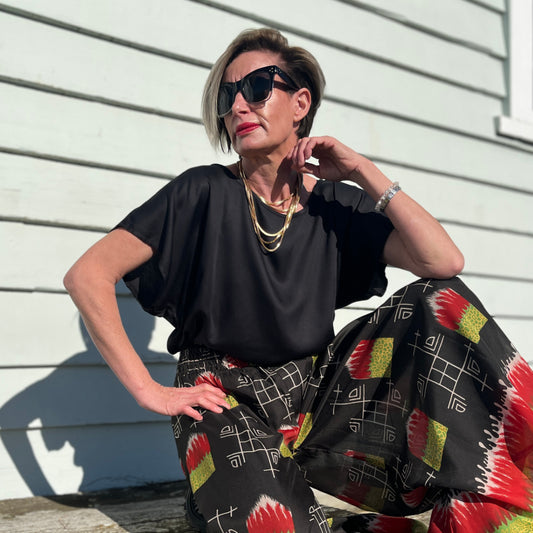 Silk Blend Round Neck Top
