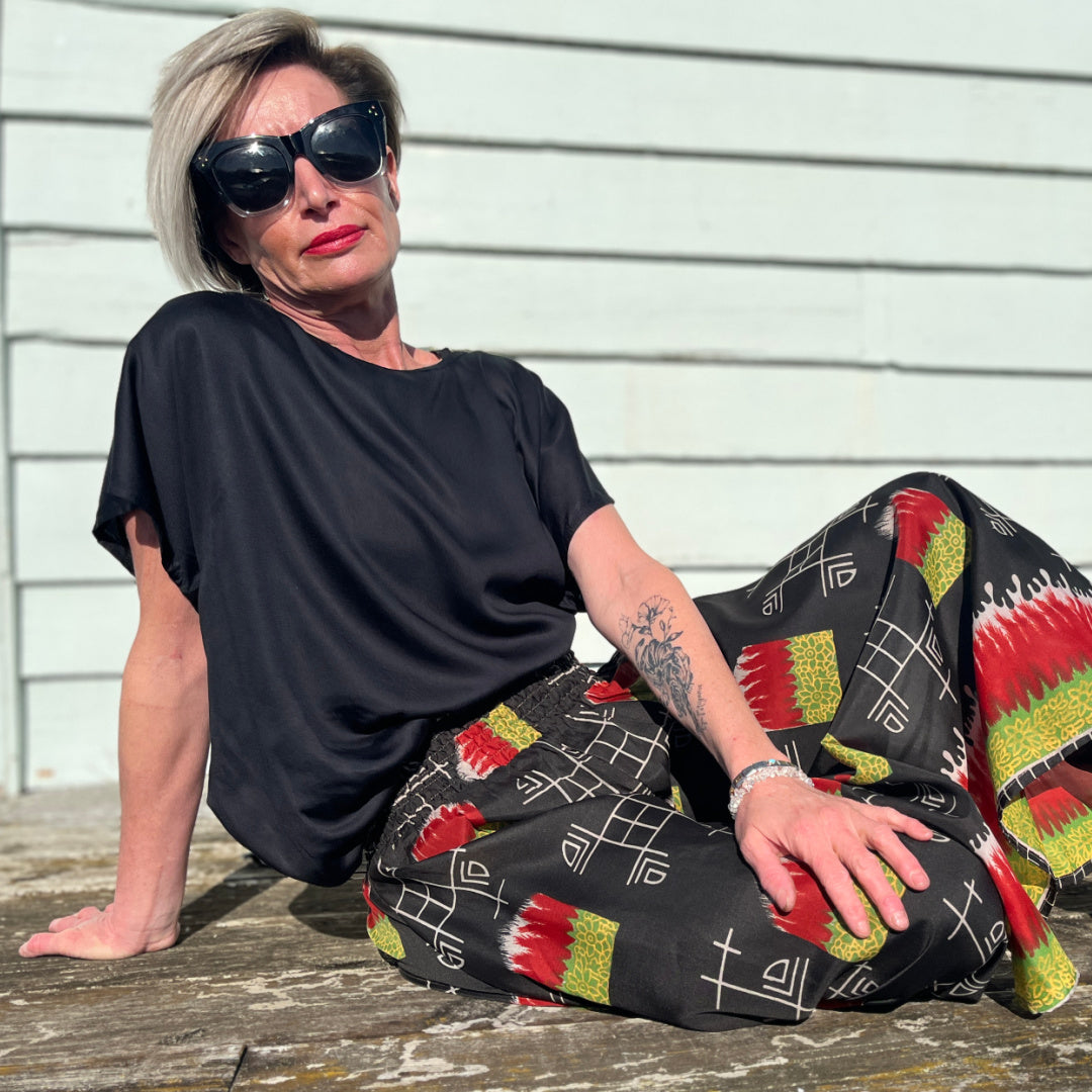 Silk Blend Round Neck Top