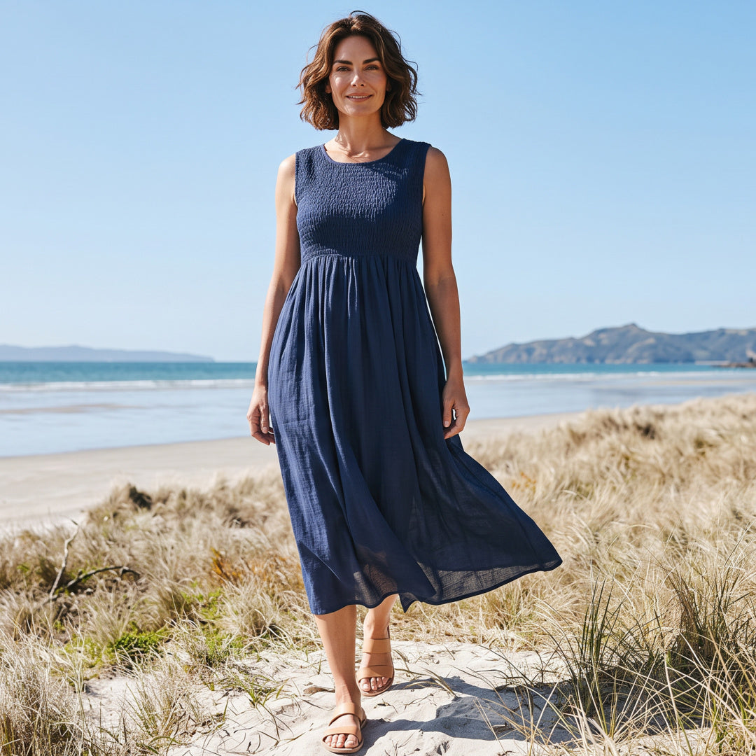 Poppy Dress - Navy