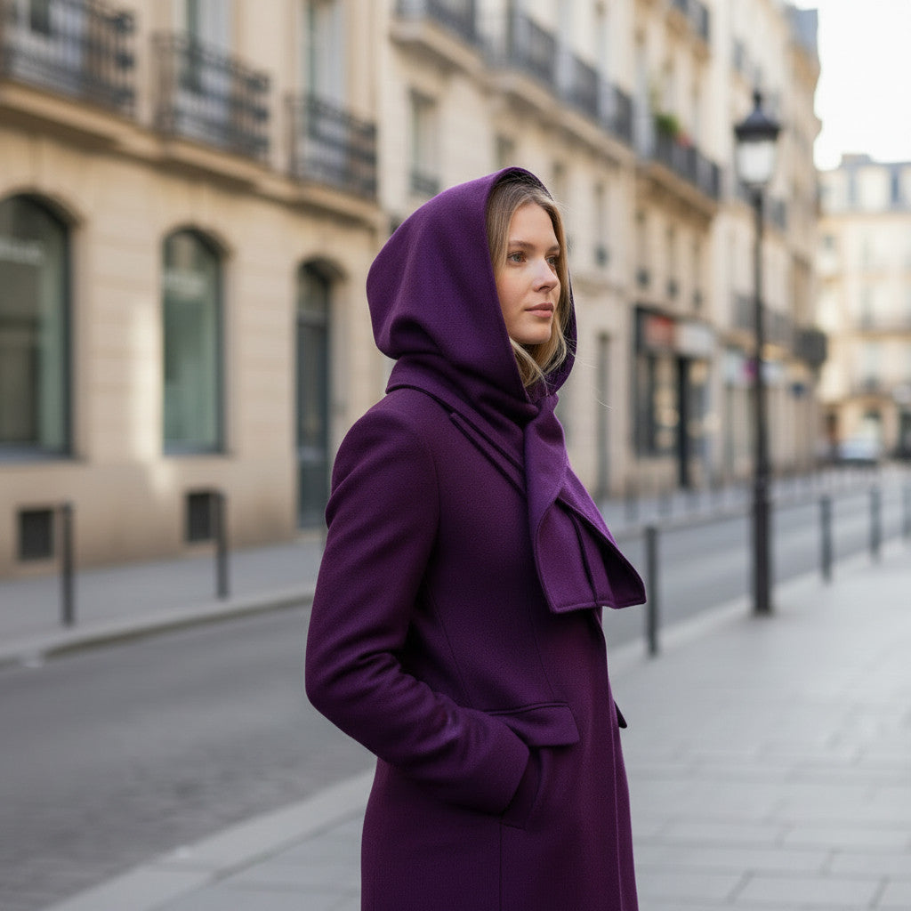 Hooded Scarf Purple