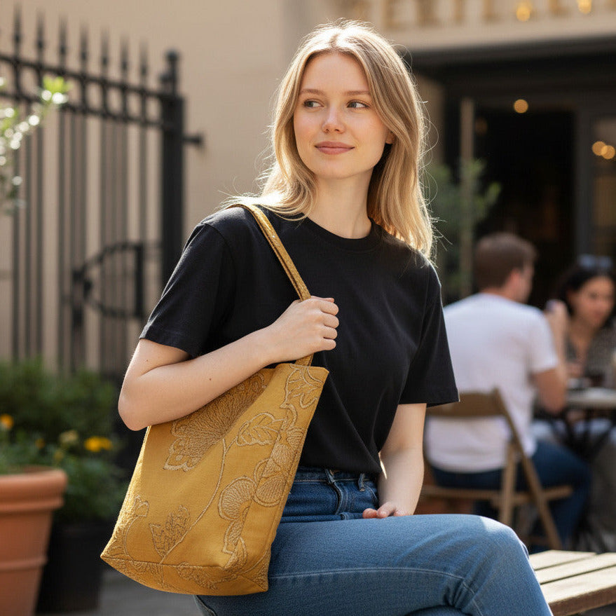 Small Tote in Gold